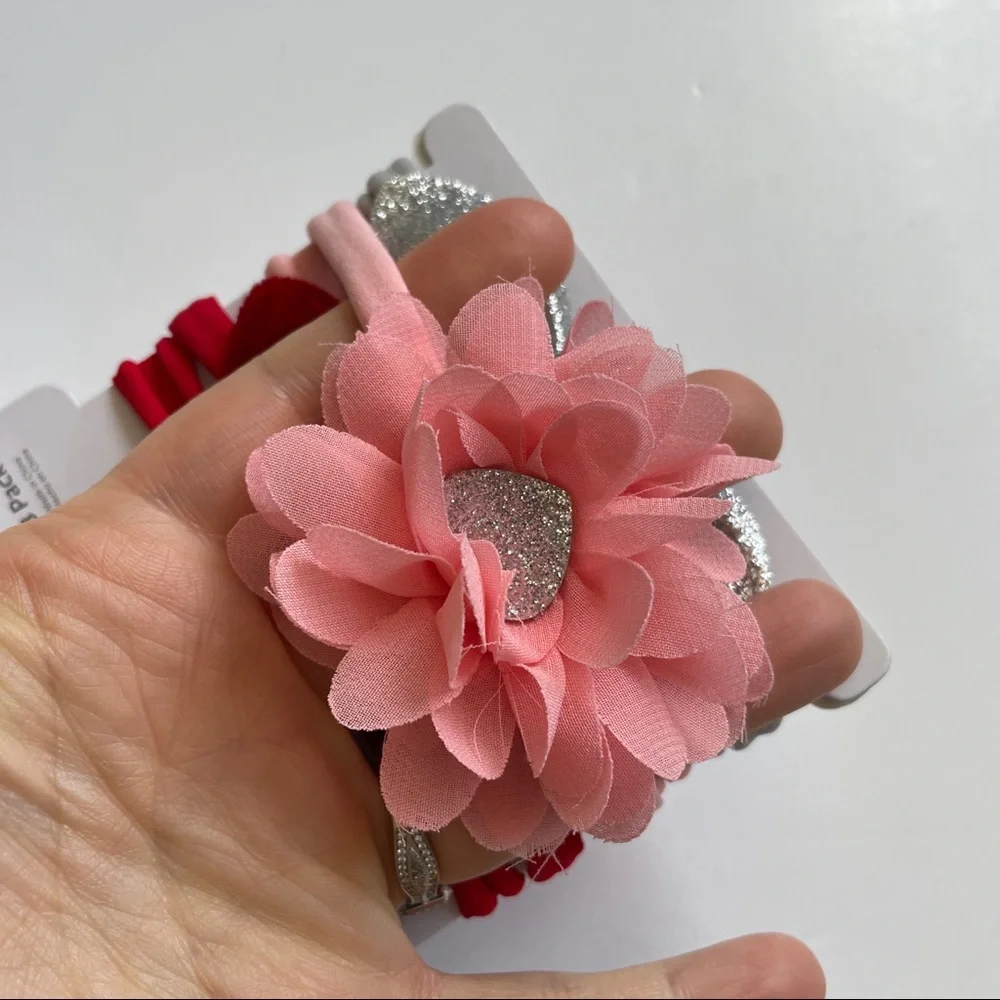 Carter's 3 Pack Hearts, Bows & Floral Headwraps